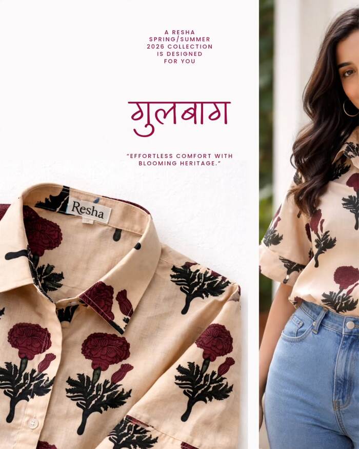 Gulbag floral block-print shirt
